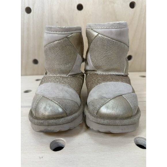 UGG Classic short 2 patchwork Gold boots Kids Toddler US Size 7 - Picture 5 of 8